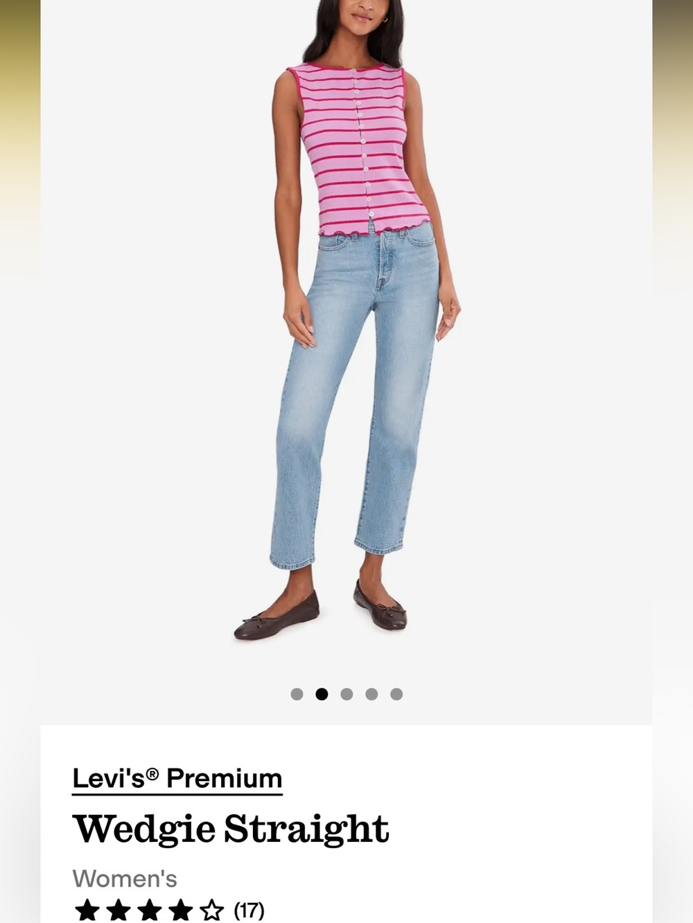 Levi's wedgie straight button fly jeans- size 31 -Light Blue wash